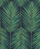 Malibu PS Tropic Palm Tropical Botanical - Midnight Blue & Sea Green | Peel and Stick Removable Wallpaper