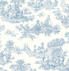 Malibu PS Chateau Toile Traditional Toile - Blue Bell | Peel and Stick Removable Wallpaper