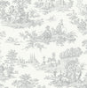 Malibu PS Chateau Toile Traditional Toile - Argos Grey | Peel and Stick Removable Wallpaper