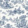 Malibu PS Chateau Toile Traditional Toile - Navy Blue | Peel and Stick Removable Wallpaper