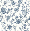 Malibu PS Jasmine Chinoiserie Traditional Chinoiserie - Navy Blue | Peel and Stick Removable Wallpaper