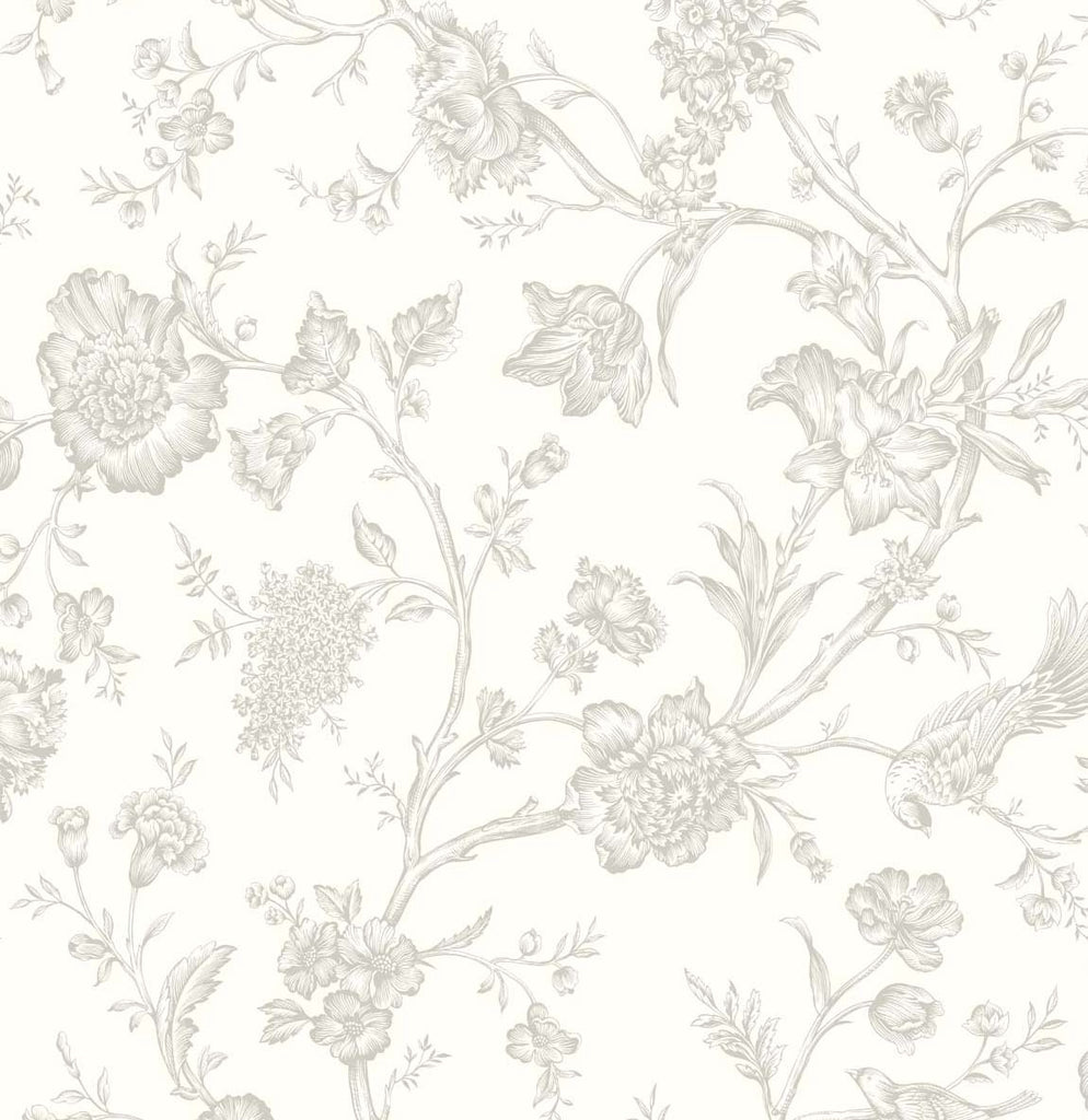 Malibu PS Jasmine Chinoiserie Traditional Chinoiserie - Harbor Mist | Peel and Stick Removable Wallpaper