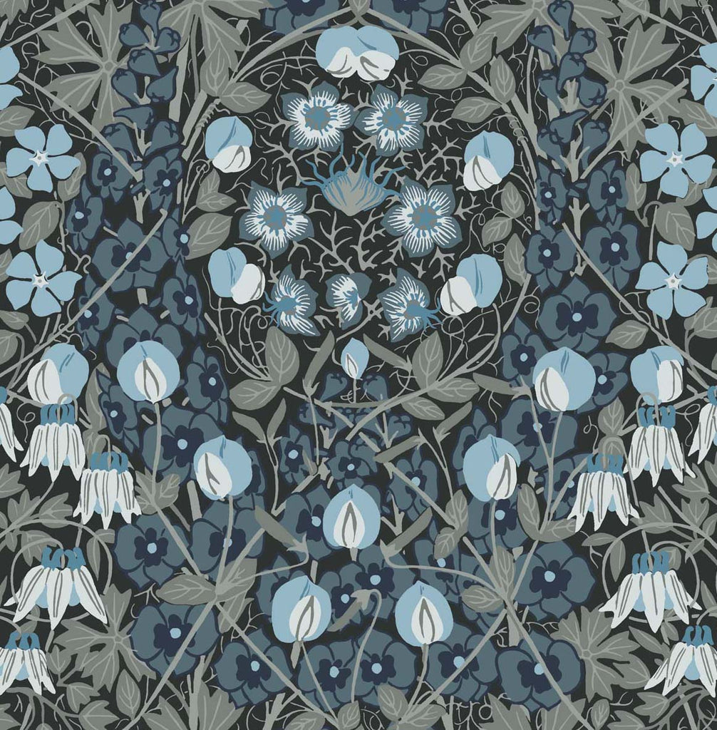 Malibu PS Tulip Garden Vintage Floral - Bluestone | Peel and Stick Removable Wallpaper