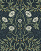 Malibu PS Stenciled Floral Vintage Floral - Navy & Sage | Peel and Stick Removable Wallpaper