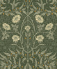 Malibu PS Stenciled Floral Vintage Floral - Evergreen | Peel and Stick Removable Wallpaper