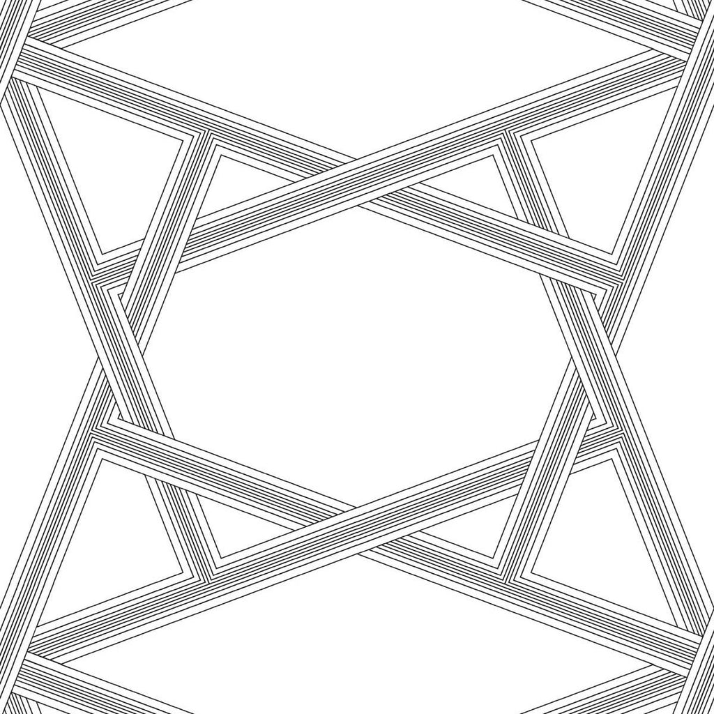 Malibu PS Crossroads Geo Contemporary Geometric - Onyx | Peel and Stick Removable Wallpaper