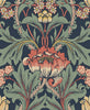 Malibu PS Primrose Floral Vintage Floral - Denim Blue & Auburn | Peel and Stick Removable Wallpaper