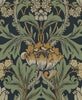 Malibu PS Primrose Floral Vintage Floral - Midnight Blue & Goldenrod | Peel and Stick Removable Wallpaper