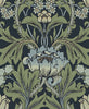 Malibu PS Primrose Floral Vintage Floral - Midnight Blue & Sage | Peel and Stick Removable Wallpaper