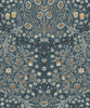 Malibu PS Victorian Garden Vintage Floral - Aegean Blue & Warm Stone | Peel and Stick Removable Wallpaper
