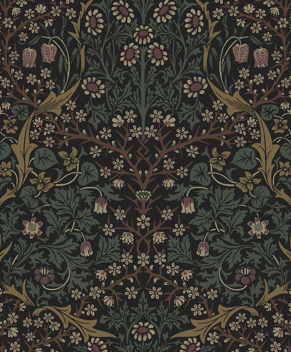 Malibu Ps Victorian Garden Vintage Floral - Blacksmith & Cliffside | Peel and Stick Removable Wallcovering