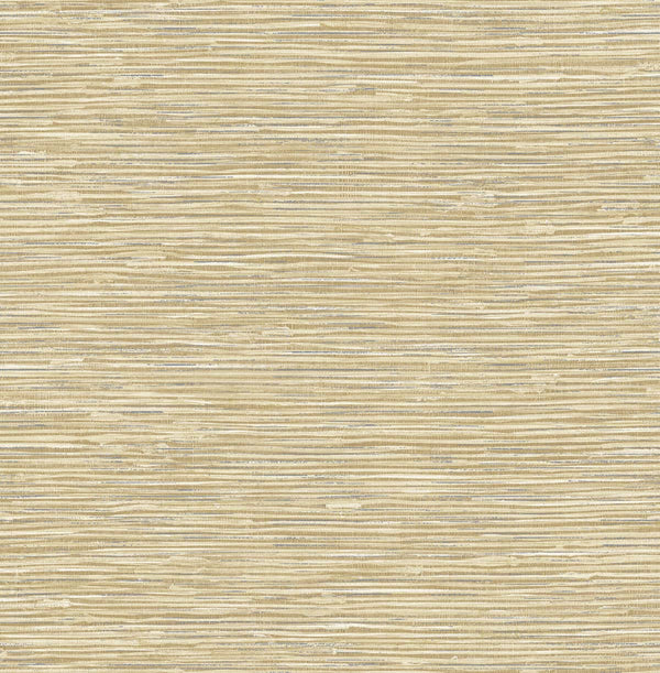 Malibu Ps Cyrus Faux Grasscloth Contemporary Grasscloth - Khaki & Metallic Silver | Peel and Stick Removable Wallcovering