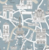 Malibu PS Paris Scene Transitional Illustration - Smokey Blue | Peel and Stick Removable Wallpaper