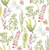 Malibu PS Wild Garden Contemporary Botanical - Lemongrass & Posy Pink | Peel and Stick Removable Wallpaper