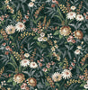 Malibu PS Vintage Floral Vintage Floral - Forest Green | Peel and Stick Removable Wallpaper