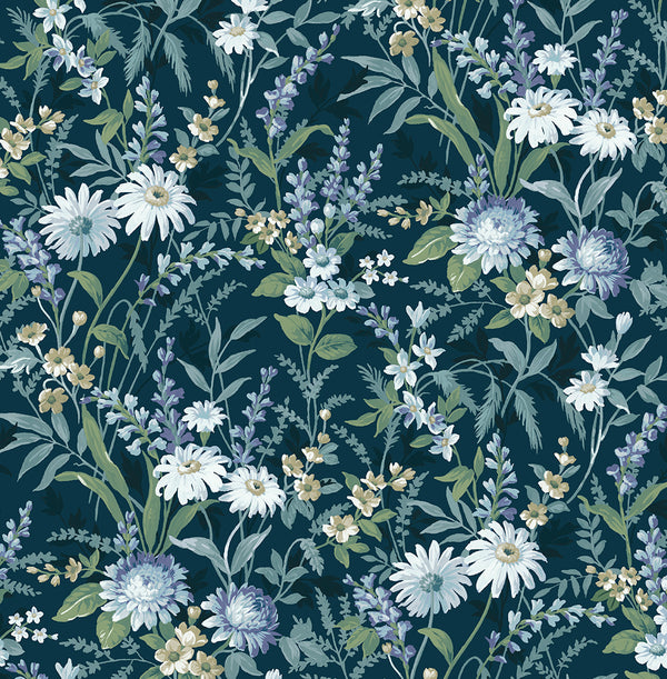 Malibu Ps Vintage Floral Vintage Floral - Teal | Peel and Stick Removable Wallcovering