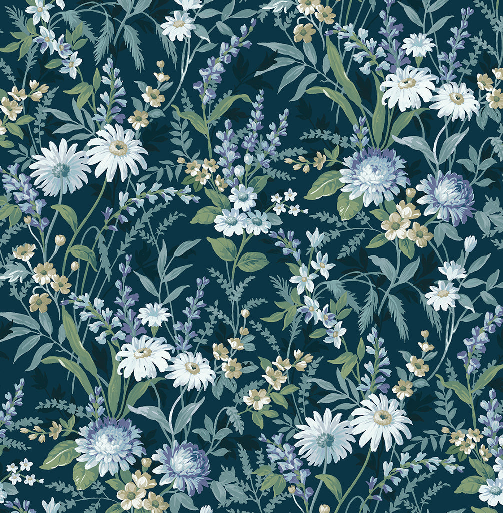 Malibu PS Vintage Floral Vintage Floral - Teal | Peel and Stick Removable Wallpaper