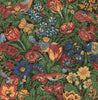 Malibu PS Bird Floral Transitional Floral - Carmine & Blue Lagoon | Peel and Stick Removable Wallpaper