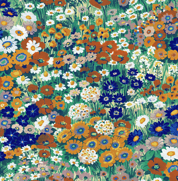 Malibu Ps Floral Meadow Contemporary Floral - Summer Glades & Terra Cotta | Peel and Stick Removable Wallcovering