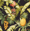 Malibu PS Pineapple Floral Tropical Botanical - Ebony | Peel and Stick Removable Wallpaper