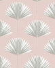 Malibu PS Tropical Fan Palm Coastal Botanical - Pink Mist | Peel and Stick Removable Wallpaper