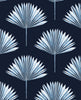 Malibu PS Tropical Fan Palm Coastal Botanical - Navy Blue | Peel and Stick Removable Wallpaper