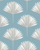 Malibu PS Tropical Fan Palm Coastal Botanical - Blue Patina | Peel and Stick Removable Wallpaper