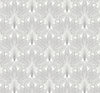Malibu PS Peacock Leaves Contemporary Botanical - Metallic Silver | Peel and Stick Removable Wallpaper