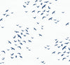 Malibu PS Birds in Flight Coastal Animal Print - Navy Blue | Peel and Stick Removable Wallpaper