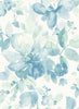 Malibu PS Watercolor Flower Contemporary Floral - Seaglass | Peel and Stick Removable Wallpaper