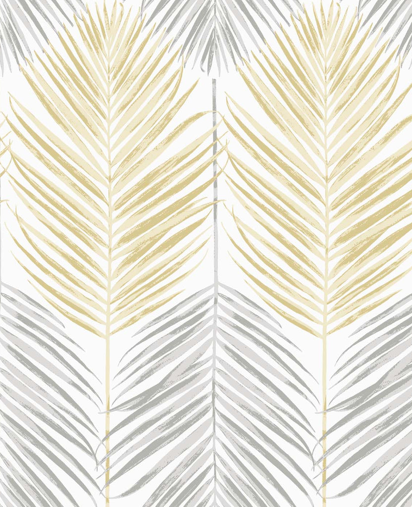 Malibu PS Two Toned Palm Coastal Botanical - Wheat & Daydream Grey | Peel and Stick Removable Wallpaper