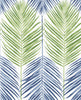 Malibu PS Two Toned Palm Coastal Botanical - Coastal Blue & Fern Green | Peel and Stick Removable Wallpaper