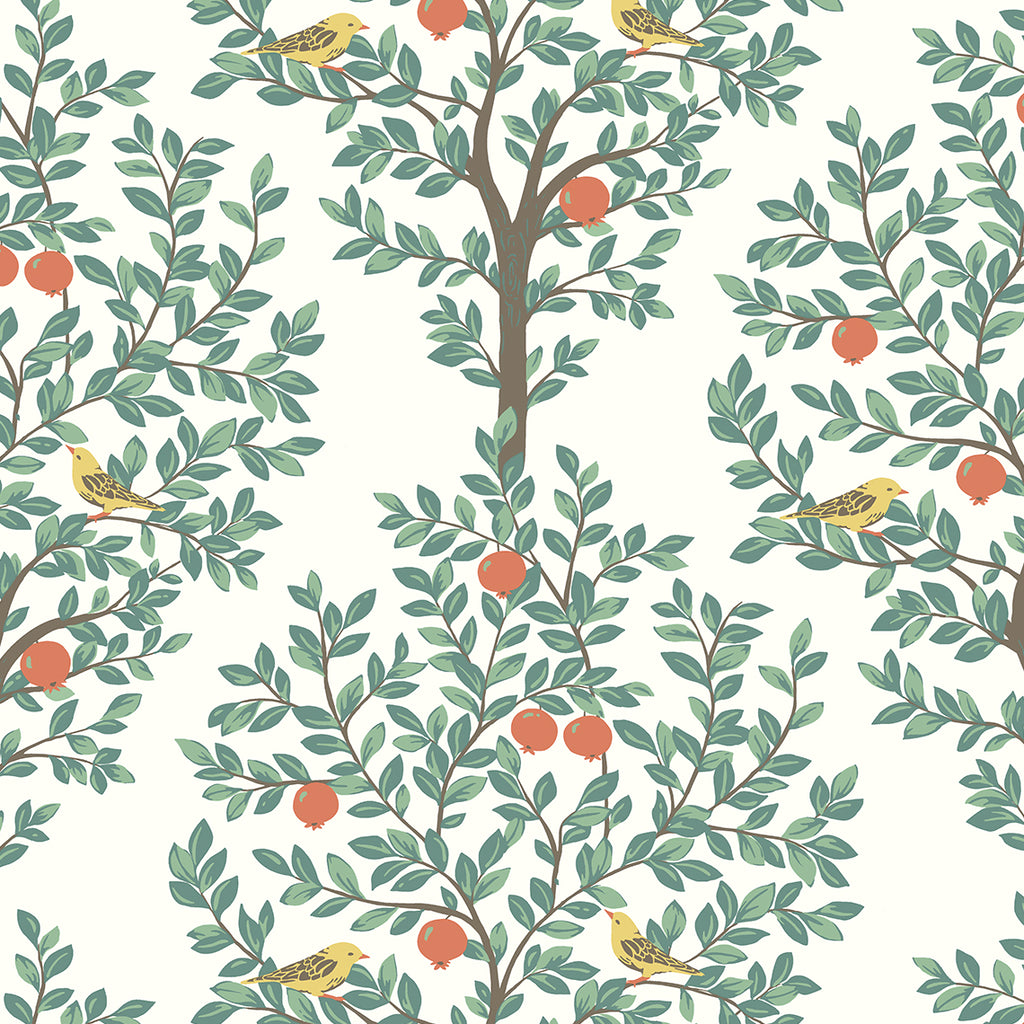Malibu PS Fruit Tree Vintage Botanical - Juniper | Peel and Stick Removable Wallpaper