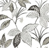 Malibu PS Boho Leaf Trail Bohemian Botanical - Greystone | Peel and Stick Removable Wallpaper