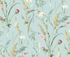 Malibu PS Meadow Flowers Transitional Floral - Seabreeze | Peel and Stick Removable Wallpaper