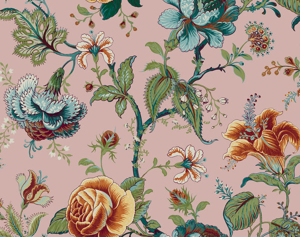 Malibu Ps Sanibel Floral Trail Traditional Floral - Rose Ash | Peel and Stick Removable Wallcovering
