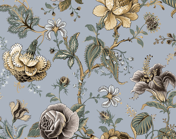 Malibu Ps Sanibel Floral Trail Traditional Floral - Periwinkle | Peel and Stick Removable Wallcovering