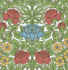 Malibu PS Vintage Rose Vintage Floral - Pale Carmine & Blue Lake | Peel and Stick Removable Wallpaper