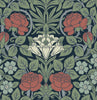 Malibu PS Vintage Rose Vintage Floral - Midnight Blue & Sage | Peel and Stick Removable Wallpaper
