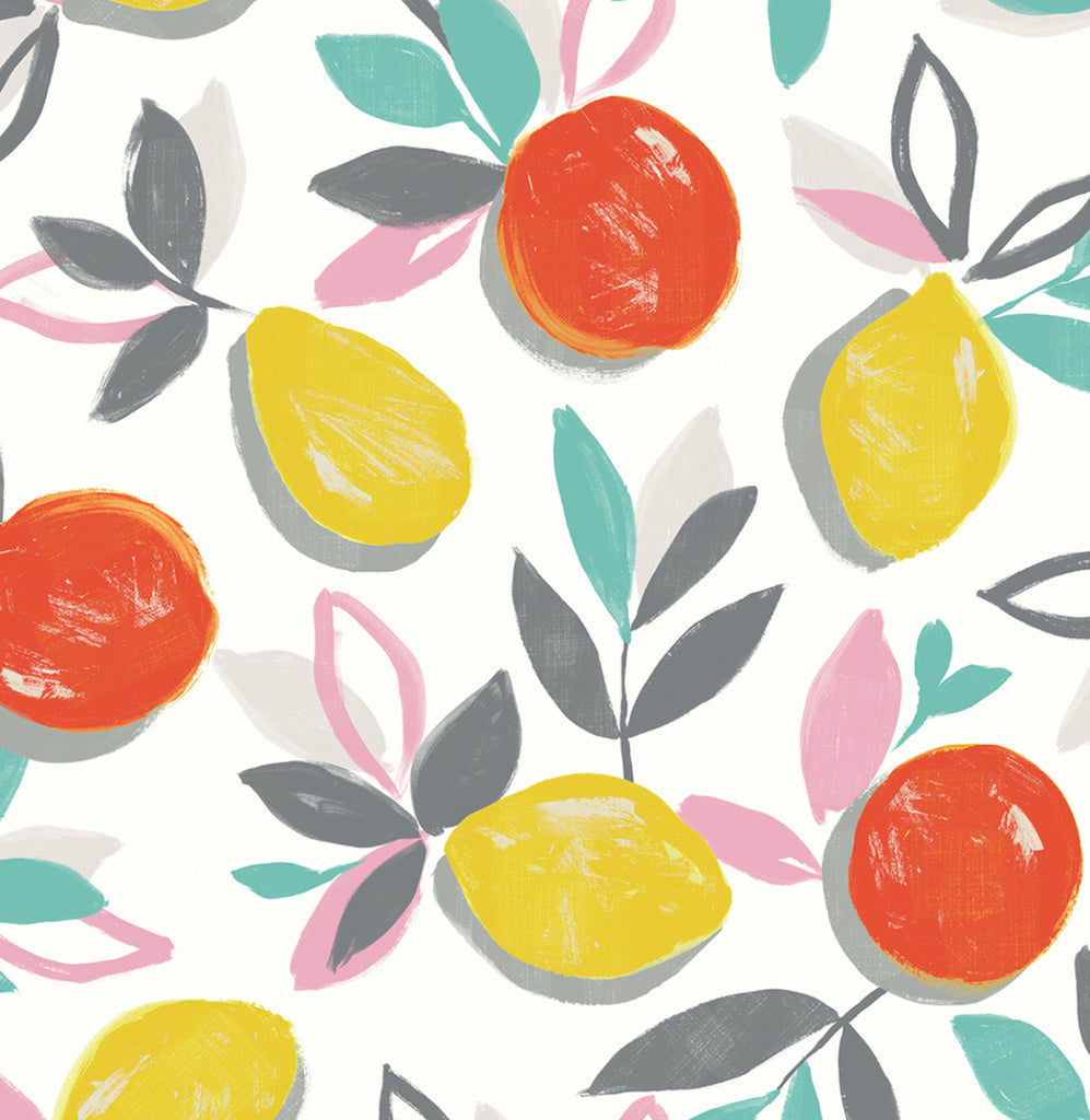 Malibu PS Fruit Toss Contemporary Botanical - Tropic Sunset | Peel and Stick Removable Wallpaper