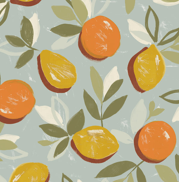 Malibu Ps Fruit Toss Contemporary Botanical - Daydream Grey | Peel and Stick Removable Wallcovering