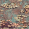 Malibu PS Lily Pond Impressionistic Floral - Rust & Deep Sea | Peel and Stick Removable Wallpaper