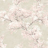 Malibu PS Cherry Blossom Grove Impressionistic Floral - Parchment & Rose | Peel and Stick Removable Wallpaper