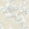 Malibu PS Cherry Blossom Grove Impressionistic Floral - Parchment & Morning Fog | Peel and Stick Removable Wallpaper