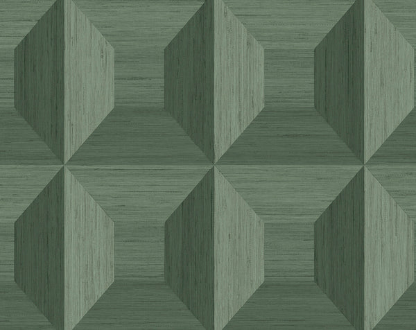 Malibu Ps Quadrant Geo Contemporary Geometric - Sage Green | Peel and Stick Removable Wallcovering