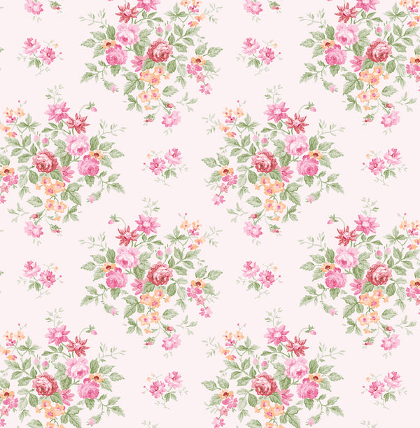 Malibu Ps Floral Bunches Traditional Floral - Posy Pink | Peel and Stick Removable Wallcovering