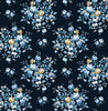 Malibu PS Floral Bunches Traditional Floral - Midnight Blue & Toffee | Peel and Stick Removable Wallpaper
