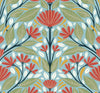 Malibu PS Shalin Folk Floral Contemporary Floral - Summer Garden | Peel and Stick Removable Wallpaper