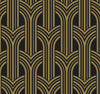 Malibu PS Deco Geometric Arches Art Deco Geometric - Ebony & Metallic Gold | Peel and Stick Removable Wallpaper