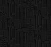 Malibu PS City Skyline Art Deco Novelty - Cosmic Black | Peel and Stick Removable Wallpaper